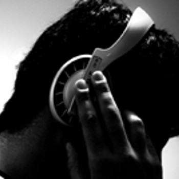 Someone wearing headphones